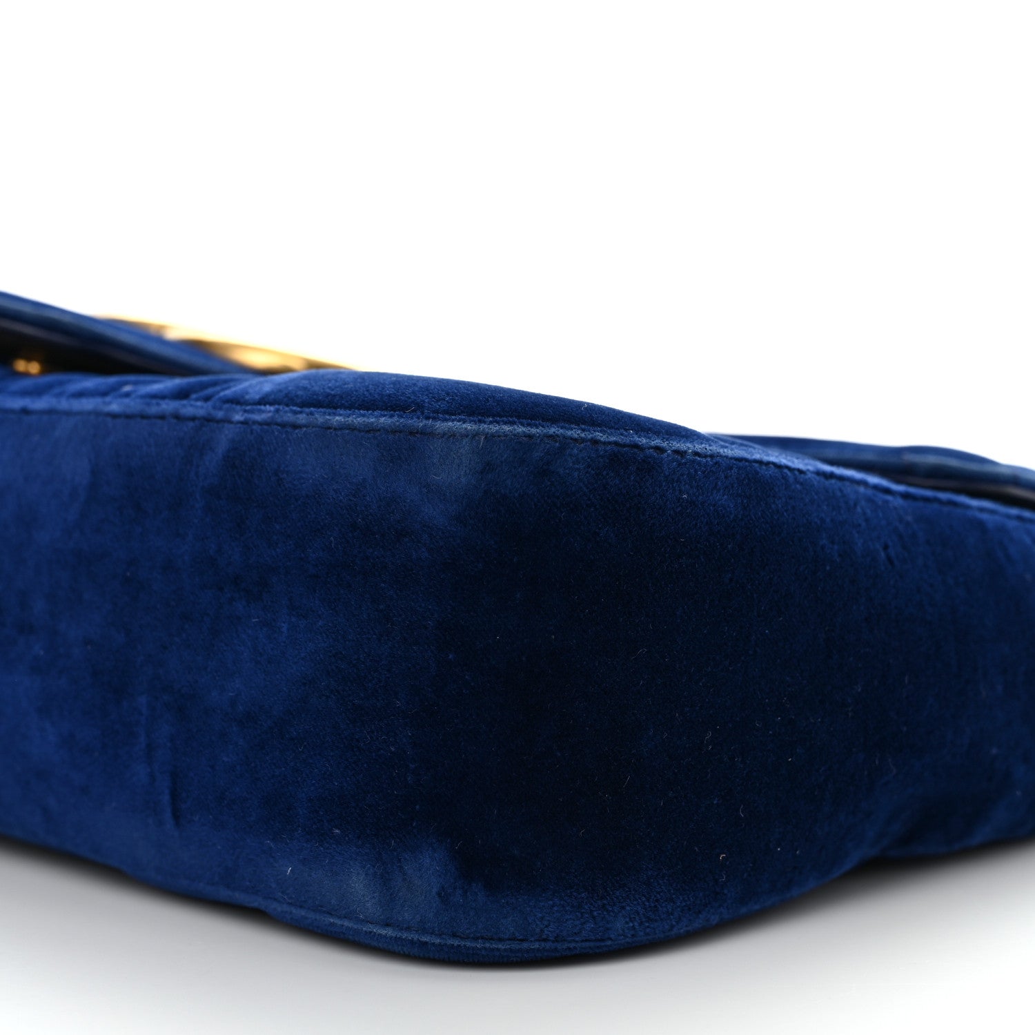 Gucci Velvet Matelasse Medium GG Marmont Shoulder Bag Cobalt Blue 10 of 13