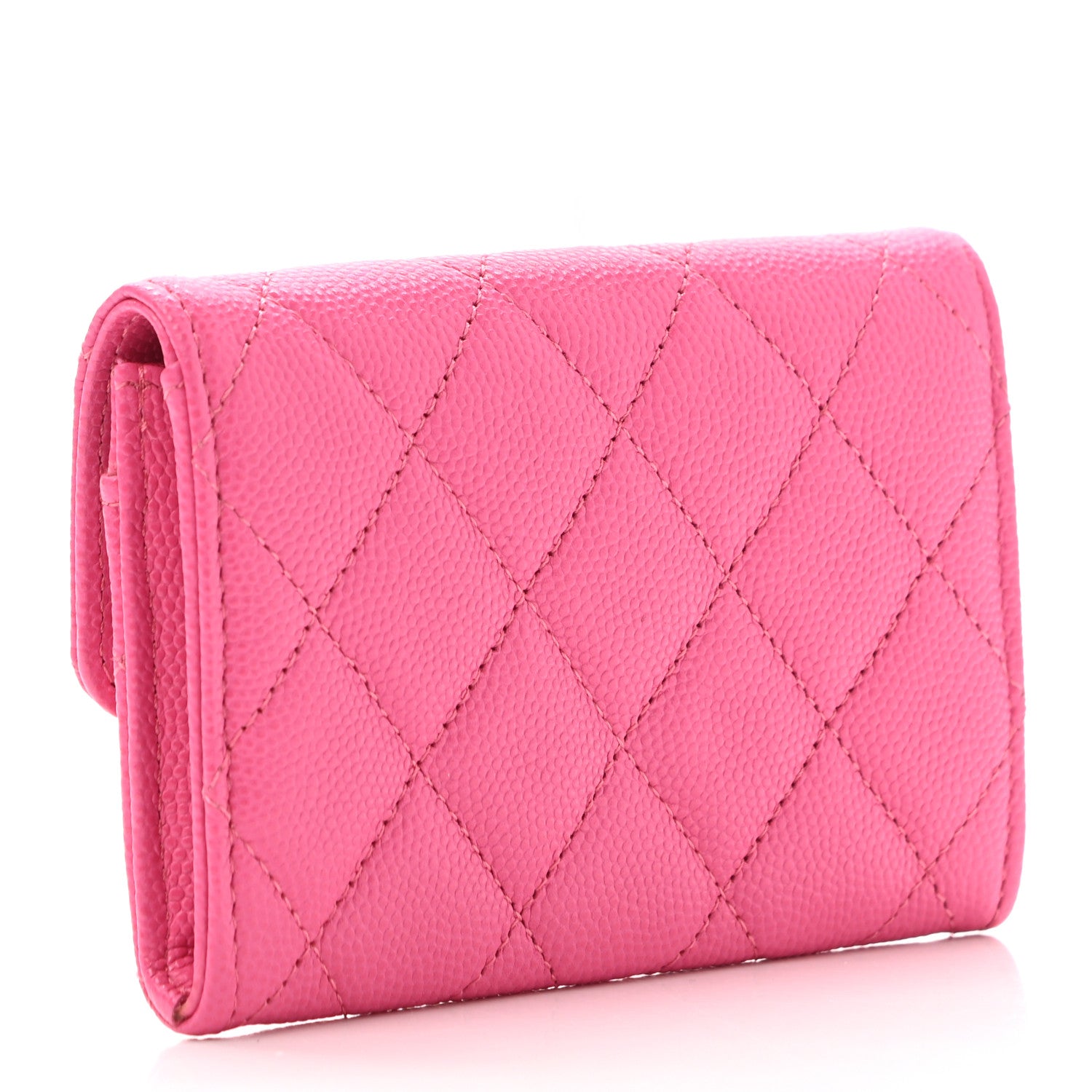 Chanel Caviar Quilted Flap Card Holder Wallet Pink 3 of 8
