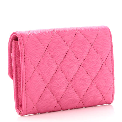 Chanel Caviar Quilted Flap Card Holder Wallet Pink 3 of 8