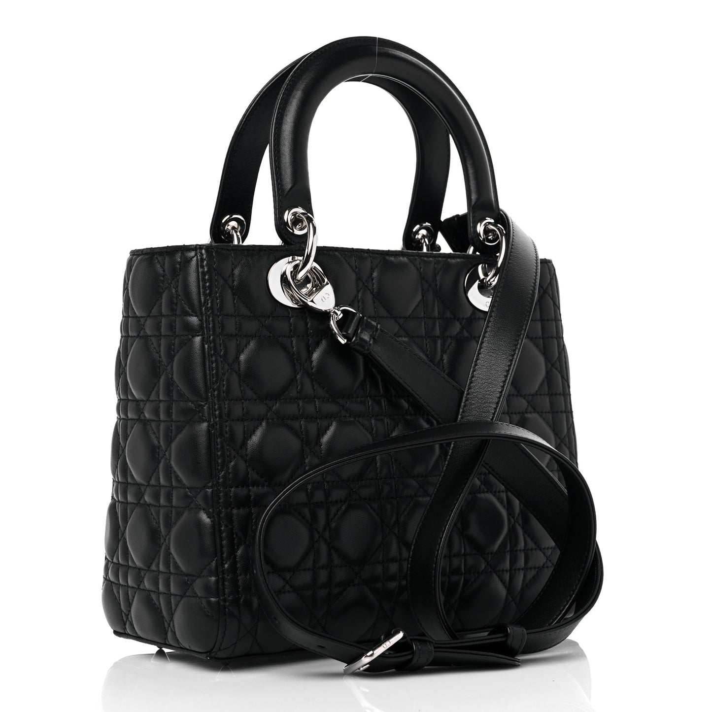 Lambskin Cannage Medium Lady Dior Black