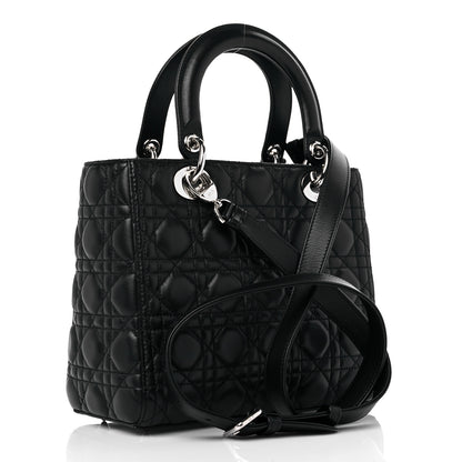 Christian Dior Lambskin Cannage Medium Lady Dior Black 3 of 9