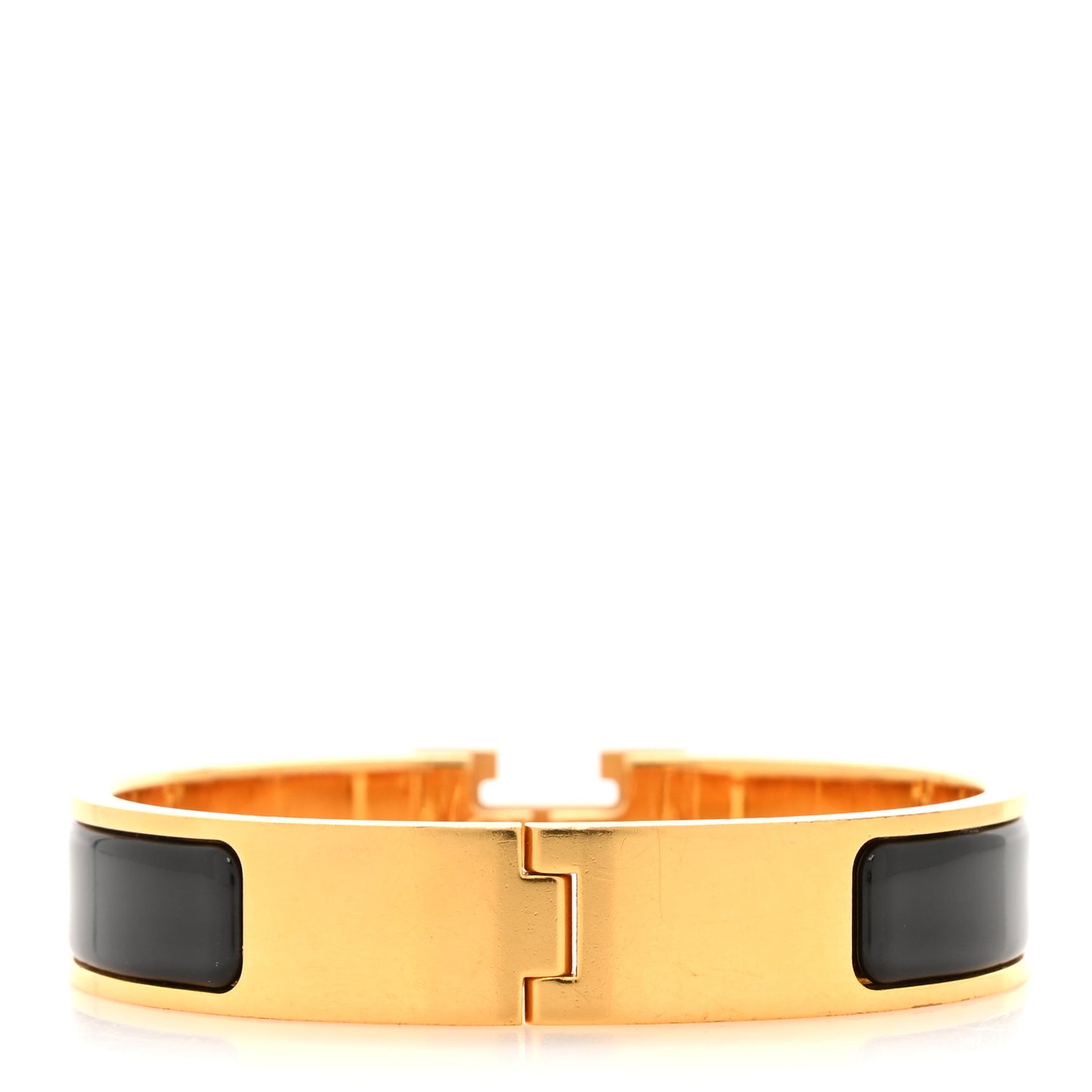 Enamel Narrow Clic Clac H Bracelet PM Black