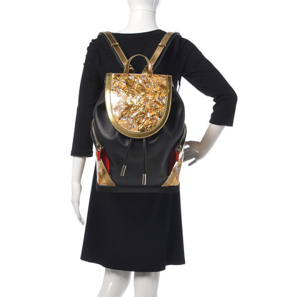 Christian Louboutin Calfskin PVC Explorafunk Backpack Gold Black 2 of 8
