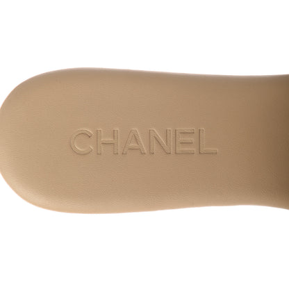 Chanel Lambskin Enamel CC Mules 38 Beige 7 of 9