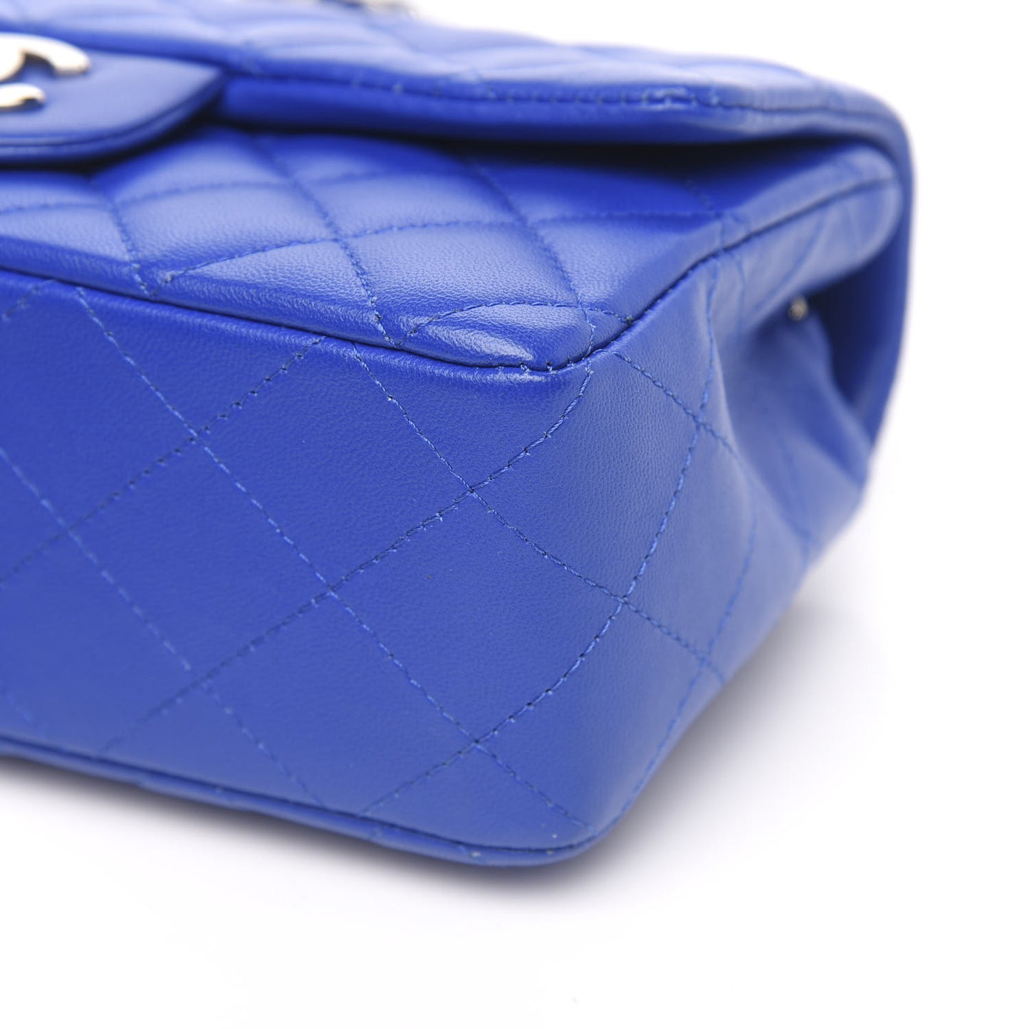 Lambskin Quilted Mini Rectangular Flap Royal Blue