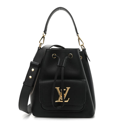 Louis Vuitton Calfskin Lockme Bucket MM Black 1 of 12