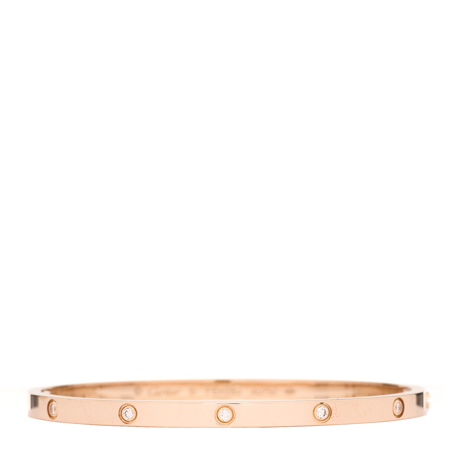 Cartier 18K Pink Gold 10 Diamond Small LOVE Bracelet 16 1 of 10