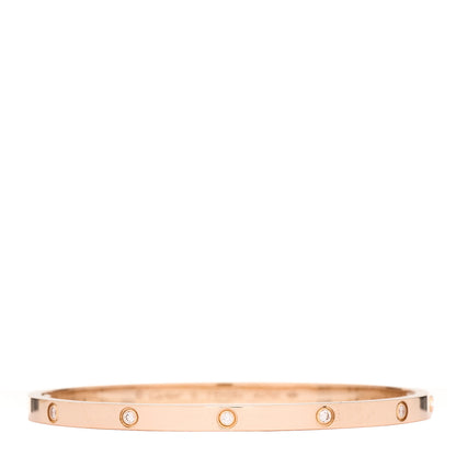 Cartier 18K Pink Gold 10 Diamond Small LOVE Bracelet 16 1 of 10