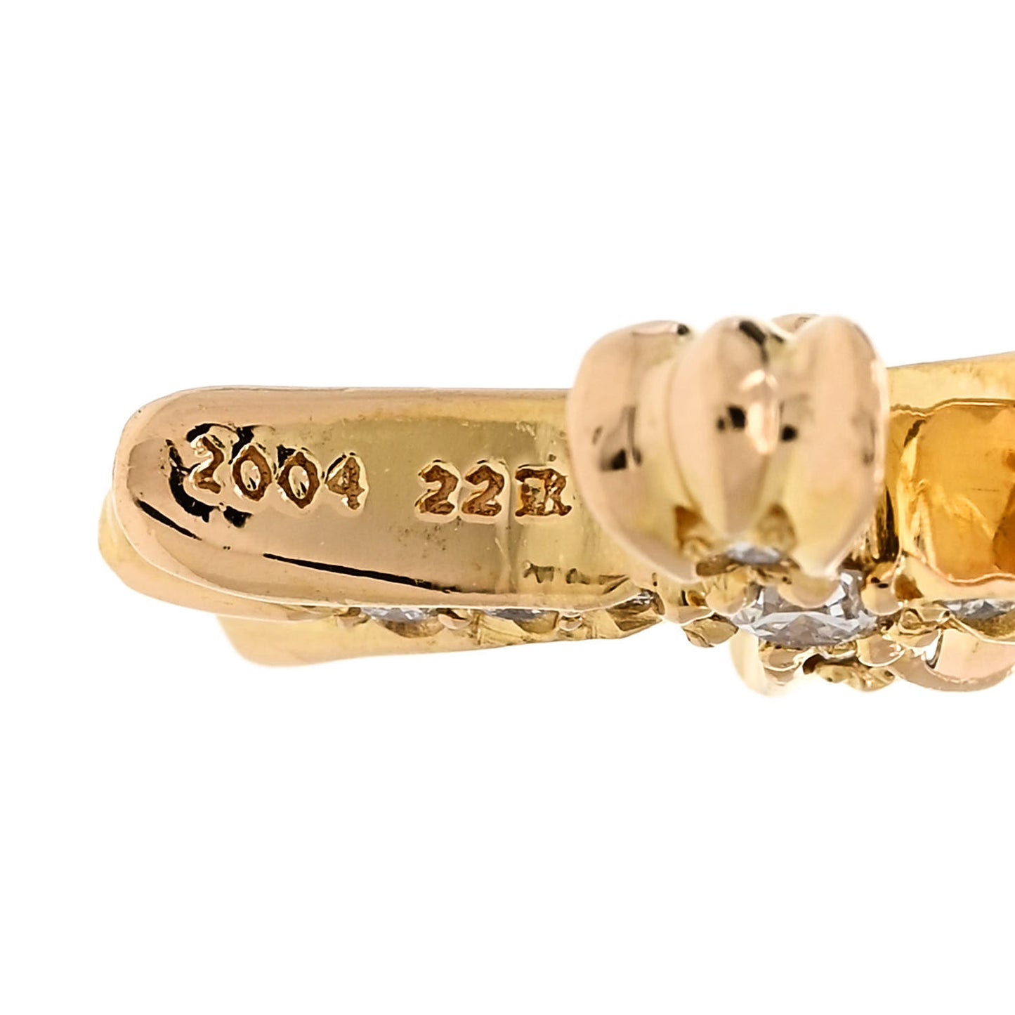 22K Yellow Gold Diamond Baby Fat Cross Pave Pendant