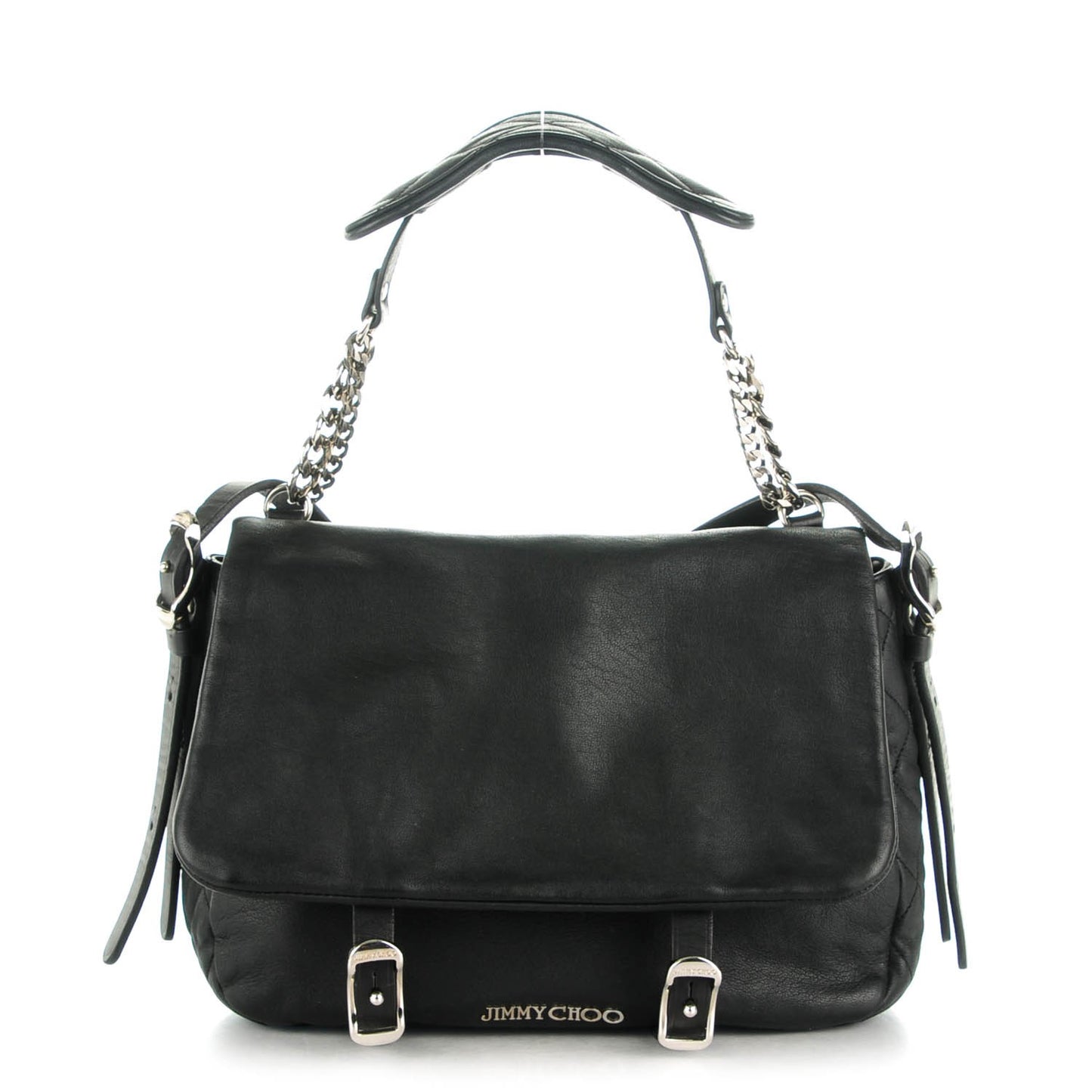 Goatskin Small Becka Biker Crossbody Bag Black