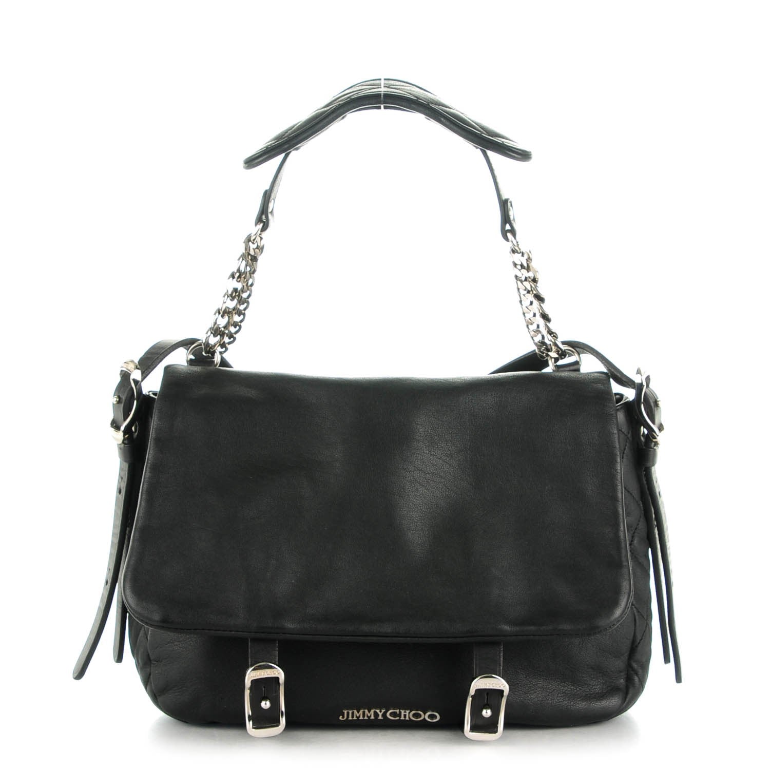 Jimmy Choo Goatskin Small Becka Biker Crossbody Bag Black 1 of 7