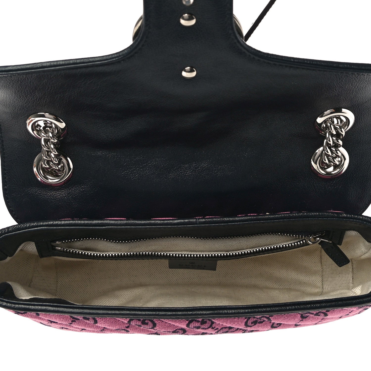 Gucci Monogram Multicolor Matelasse Diagonal Small GG Marmont Shoulder Bag Pink Blue 5 of 11