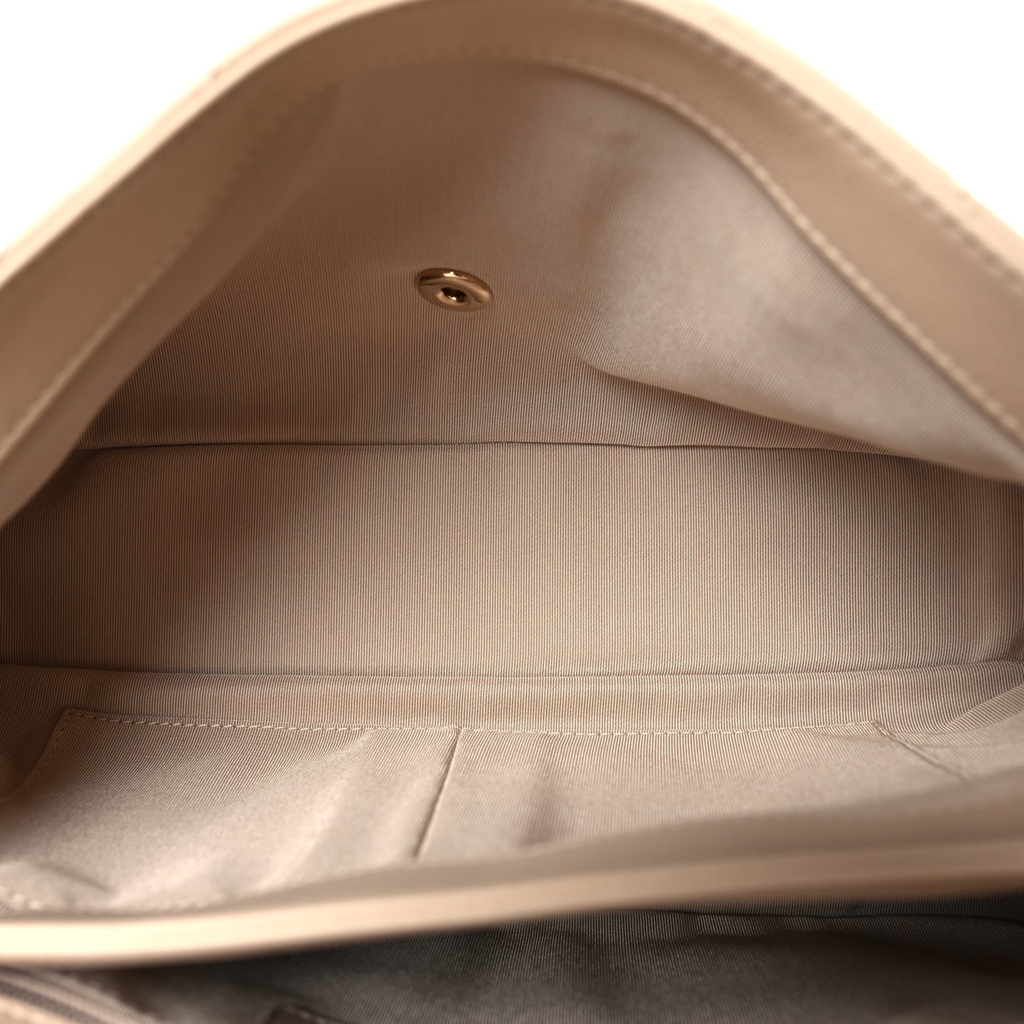 Grained Calfskin Stitched Medium Chevron Chic Top Handle Flap Beige