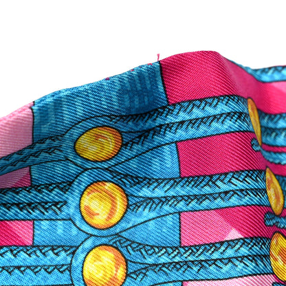 Hermes Silk Brandebourgs Twilly Fuchsia Turquoise Emeraude 2 of 4
