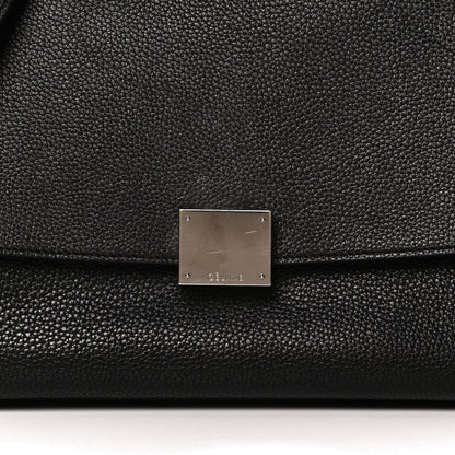 Celine Drummed Calfskin Suede Small Trapeze Black 11 of 14