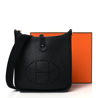 Hermes Taurillon Clemence Evelyne TPM Black 11 of 11