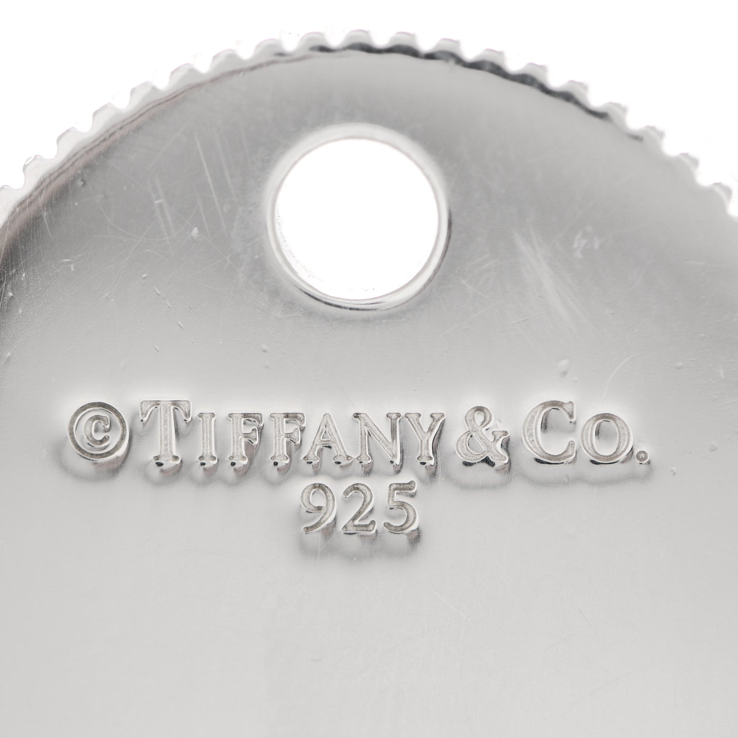 Tiffany Sterling Silver Coin Edge Dog Tag Charm 4 of 4