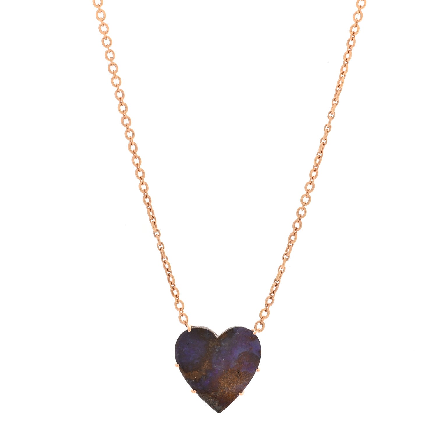 Irene Neuwirth 18K Rose Gold Boulder Opal One of a Kind Love Pendant Necklace 1 of 6