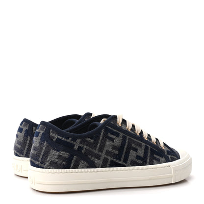 Fendi Fabric Jacquard FF Womens Domino Low Top Sneakers 38.5 Tobacco 5 of 10