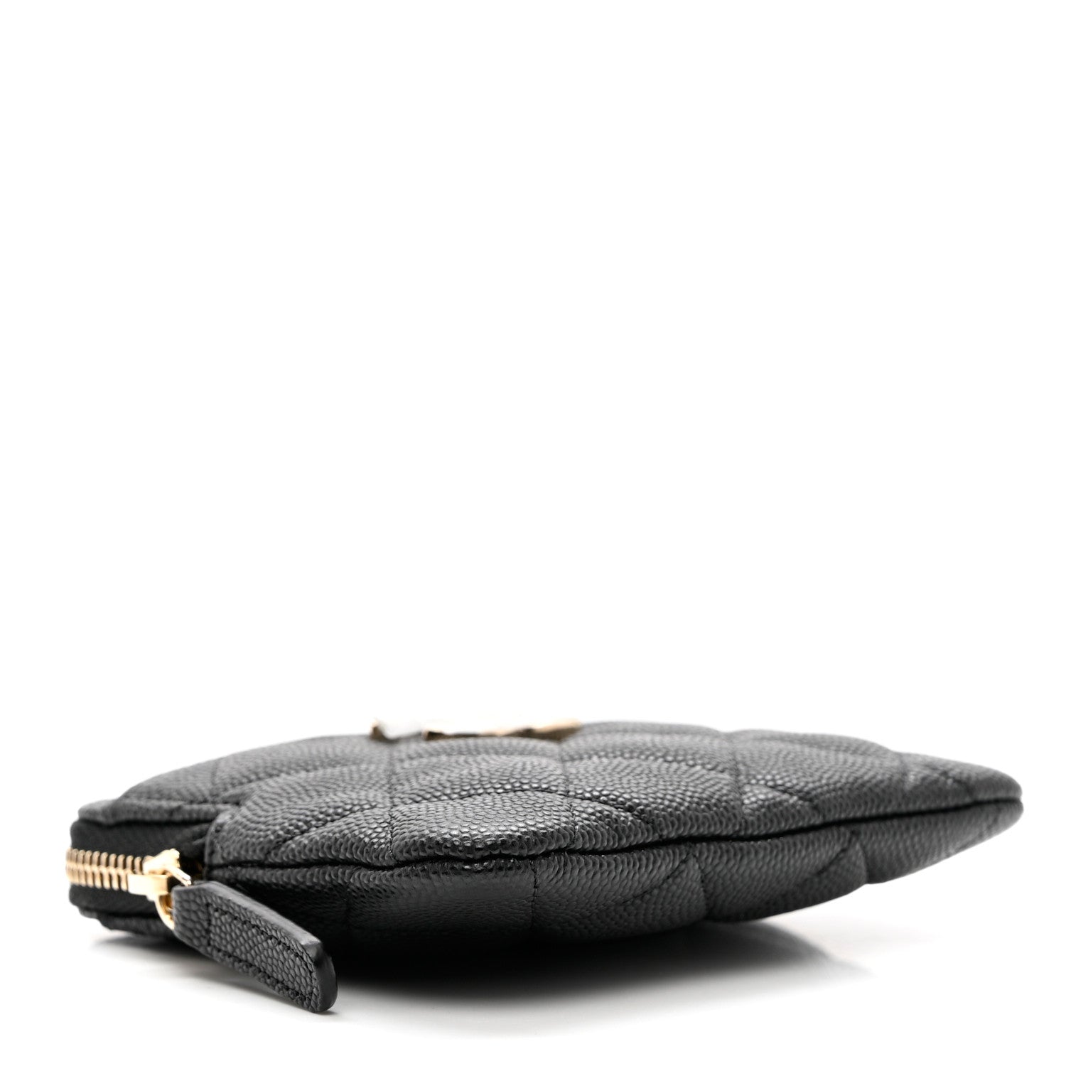 Chanel Caviar Quilted Zip Card Holder Wallet Black 4 of 8
