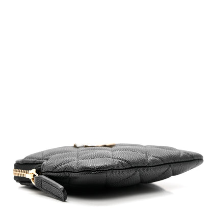 Chanel Caviar Quilted Zip Card Holder Wallet Black 4 of 8