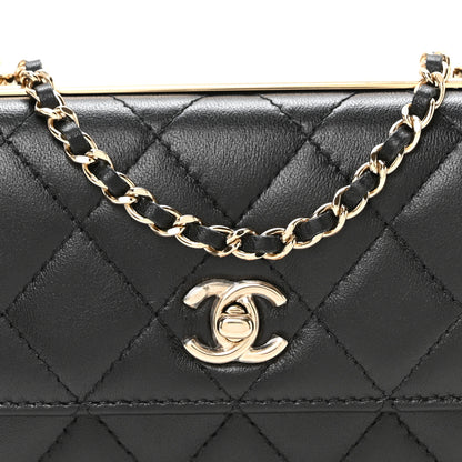 Chanel Lambskin Quilted Trendy CC Chain Clutch WOC Black 9 of 11