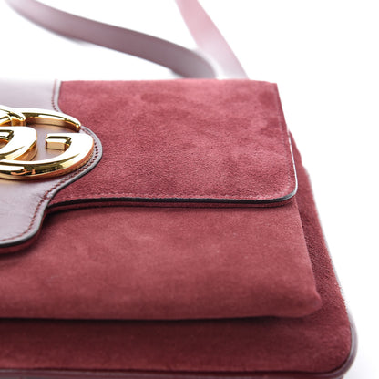 Gucci Suede Medium Arli Flap Shoulder Bag Vintage Bordeaux 14 of 16