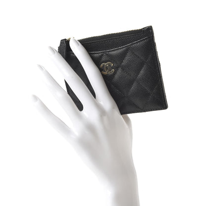 Chanel Caviar Quilted CC Zip Card Holder Black 2 of 11
