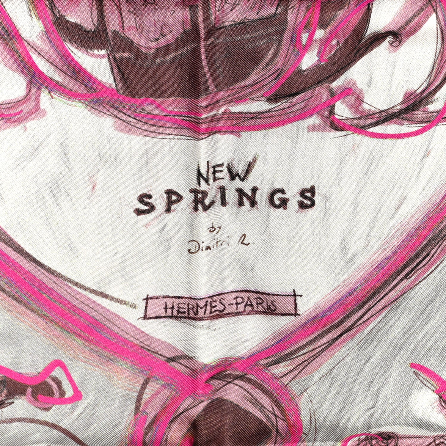 Hermes Silk New Springs Scarf 90 Prune Rose 2 of 4