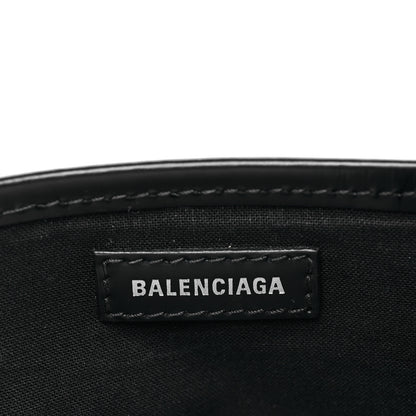 Balenciaga Cotton Canvas Calfskin S Navy Cabas Black 7 of 11