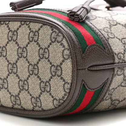 Gucci GG Supreme Monogram Web Mini Ophidia Bucket Bag Brown 9 of 9