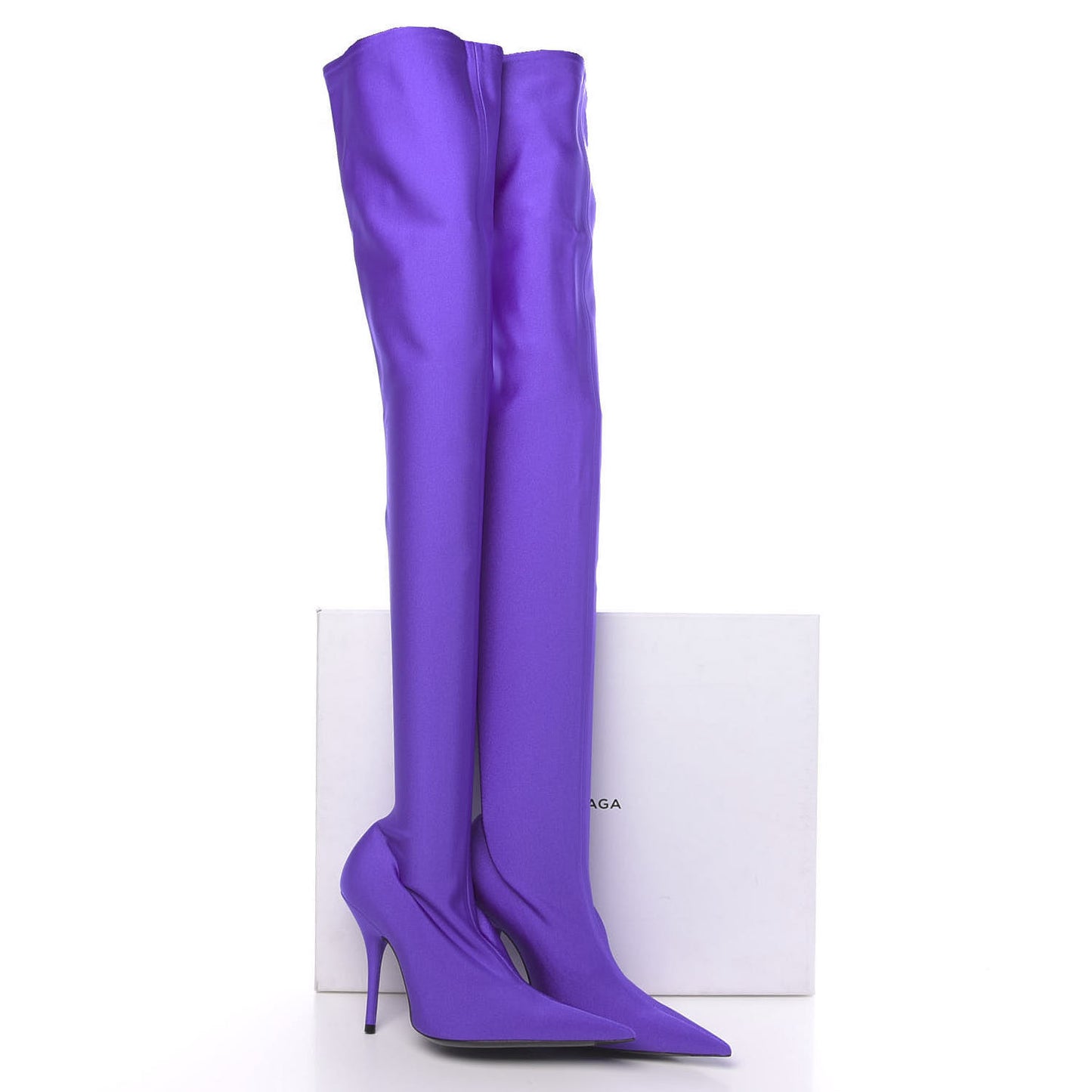 Spandex Pointed Toe Knife Thigh High Boots 36 Violet