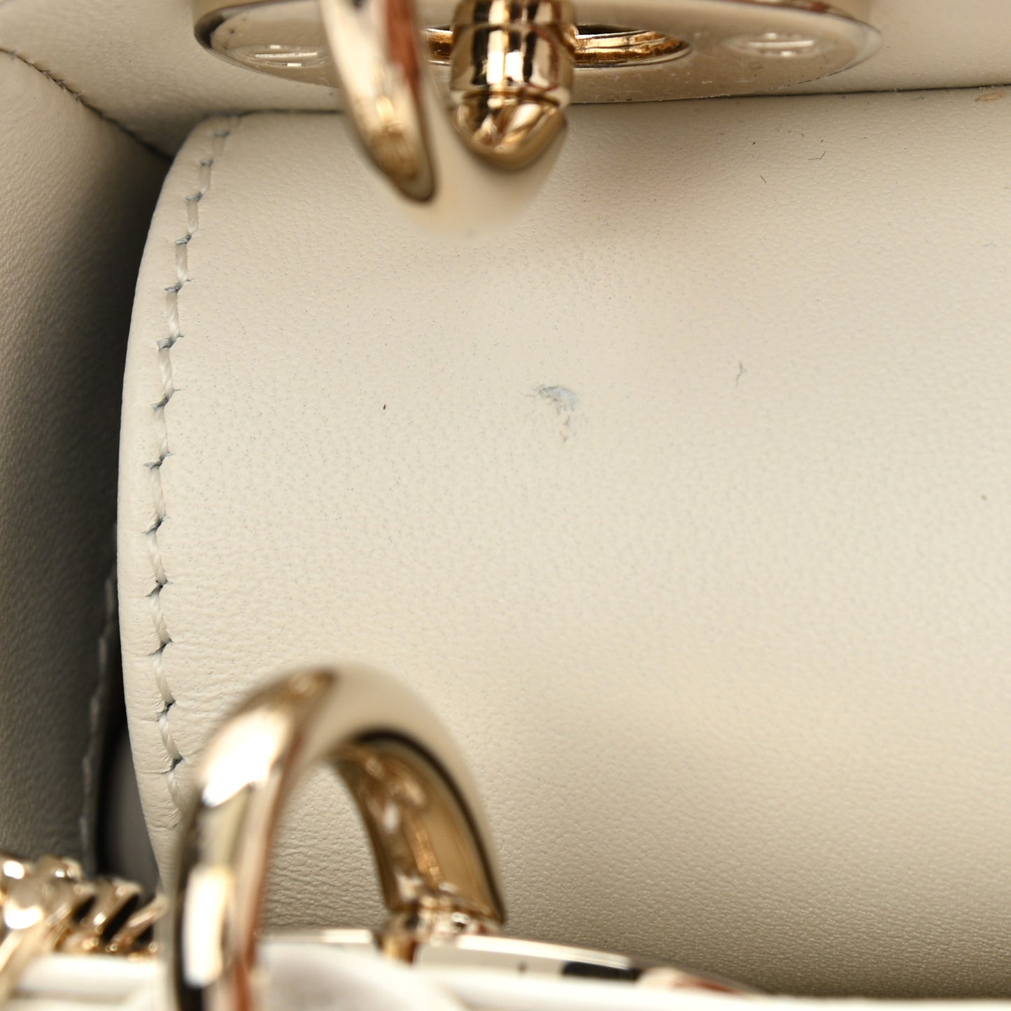 Lambskin Cannage Mini Lady Dior White