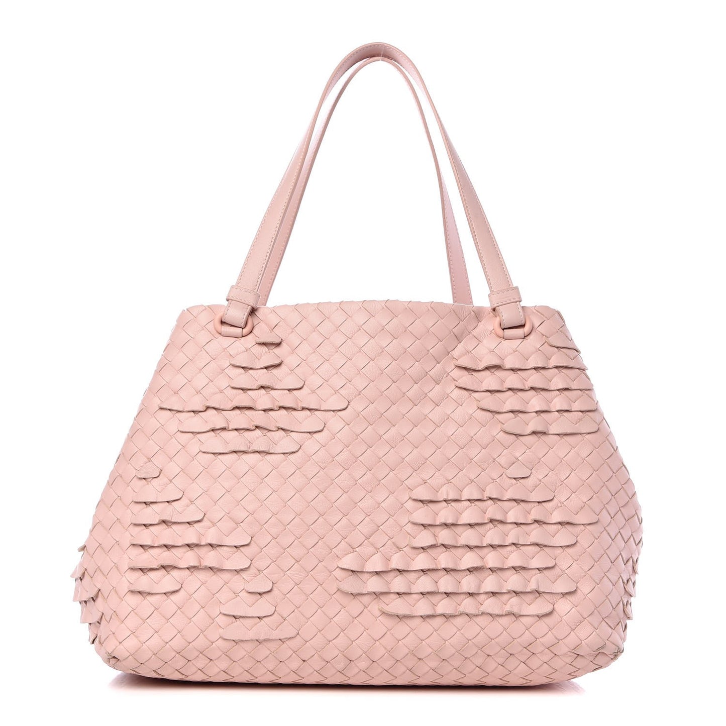 Nappa Intrecciato Ruffle Tote Petal Pink