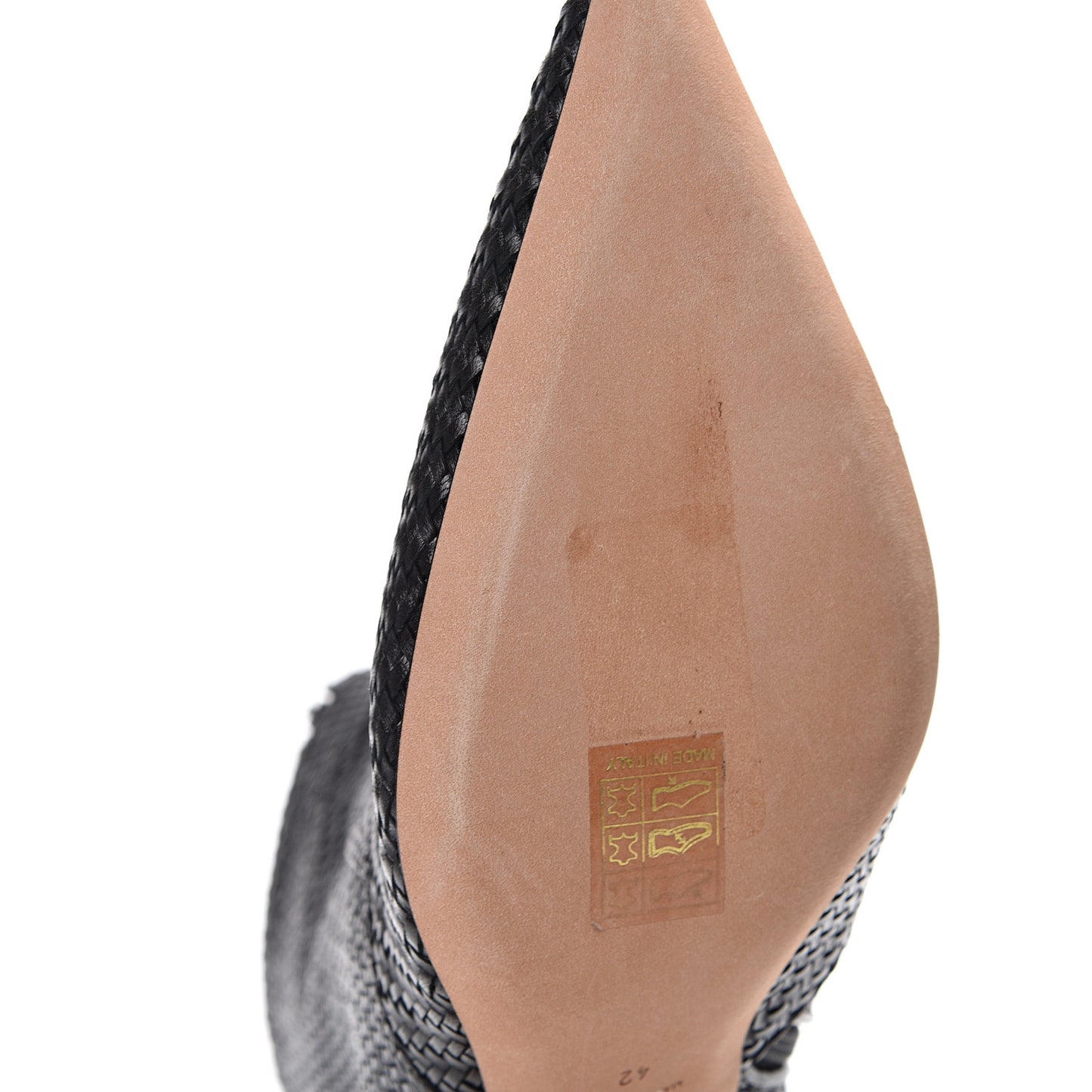 Lambskin Woven Ankle Boots 42 Black