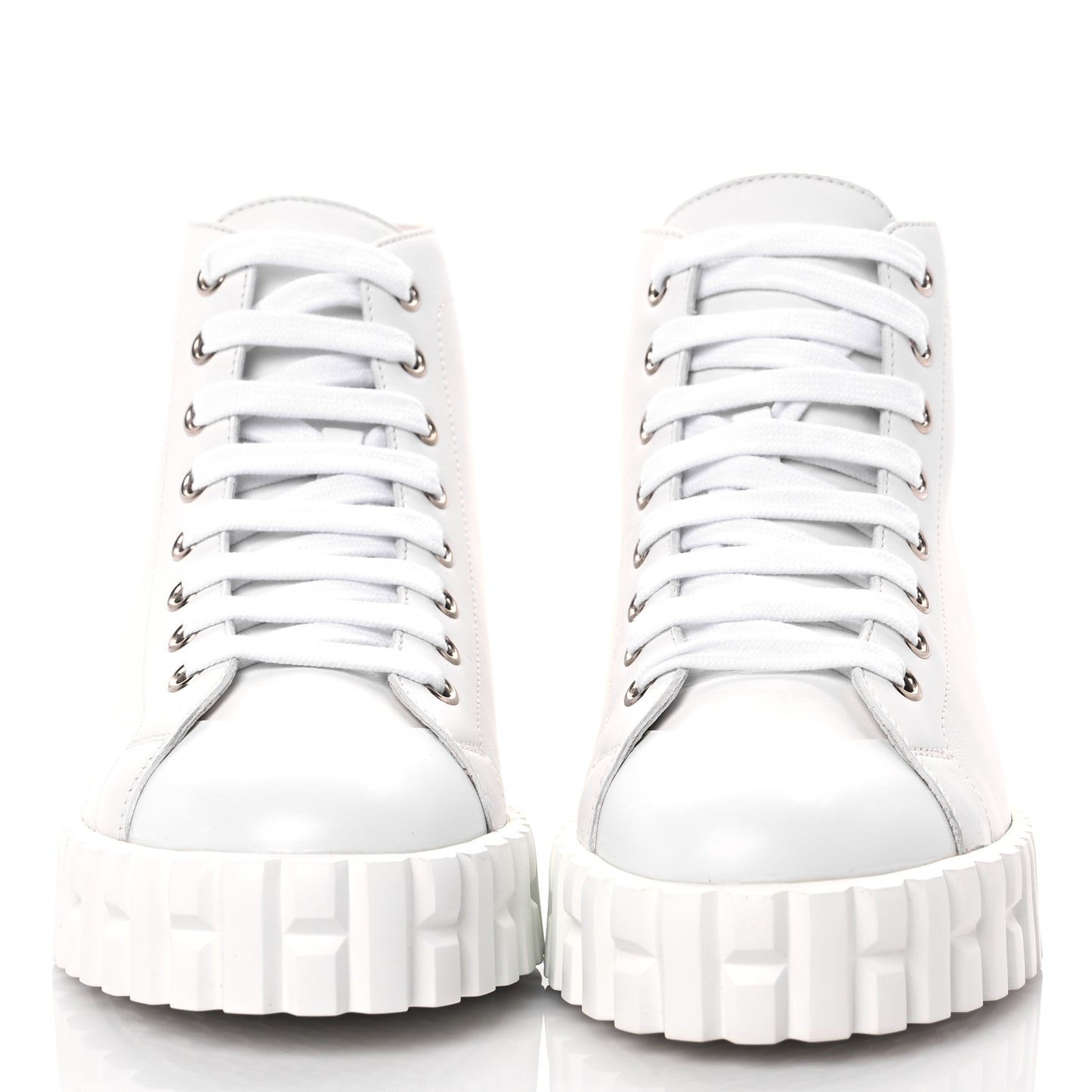 Calfskin Womens Climb Sneakers 37 White