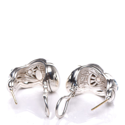 John Hardy Sterling Silver Blue Topaz Budda Belly Earrings 3 of 5