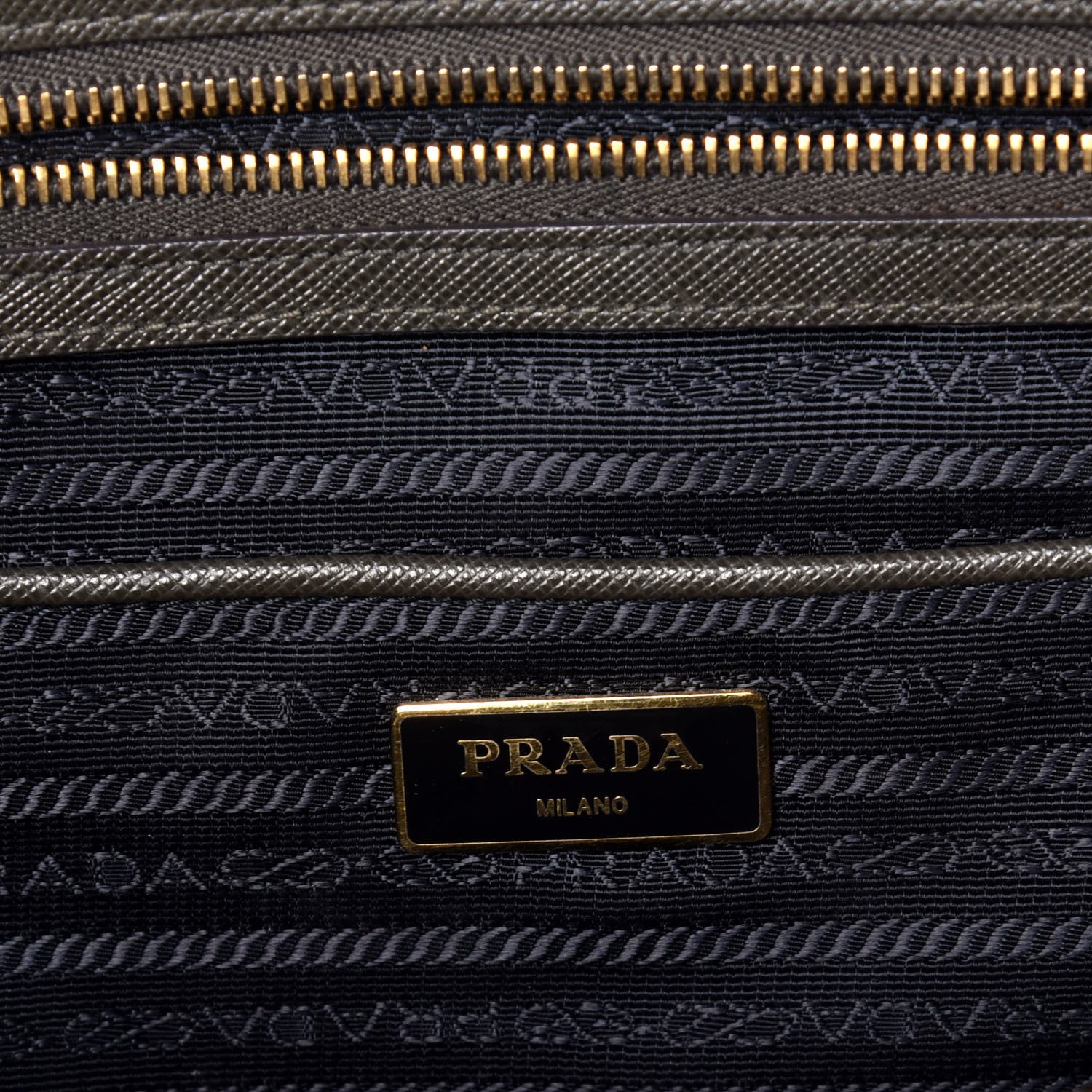 Prada Saffiano Large Galleria Double Zip Tote Militare 6 of 8