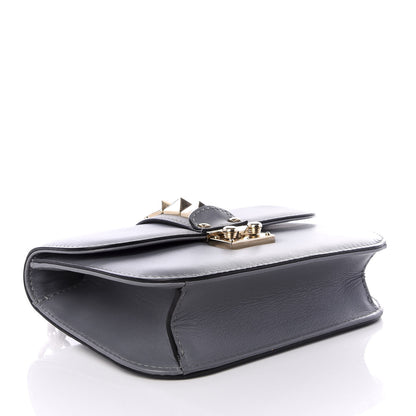 Valentino Garavani Vitello Small Glam Lock Rockstud Flap Gray 3 of 8
