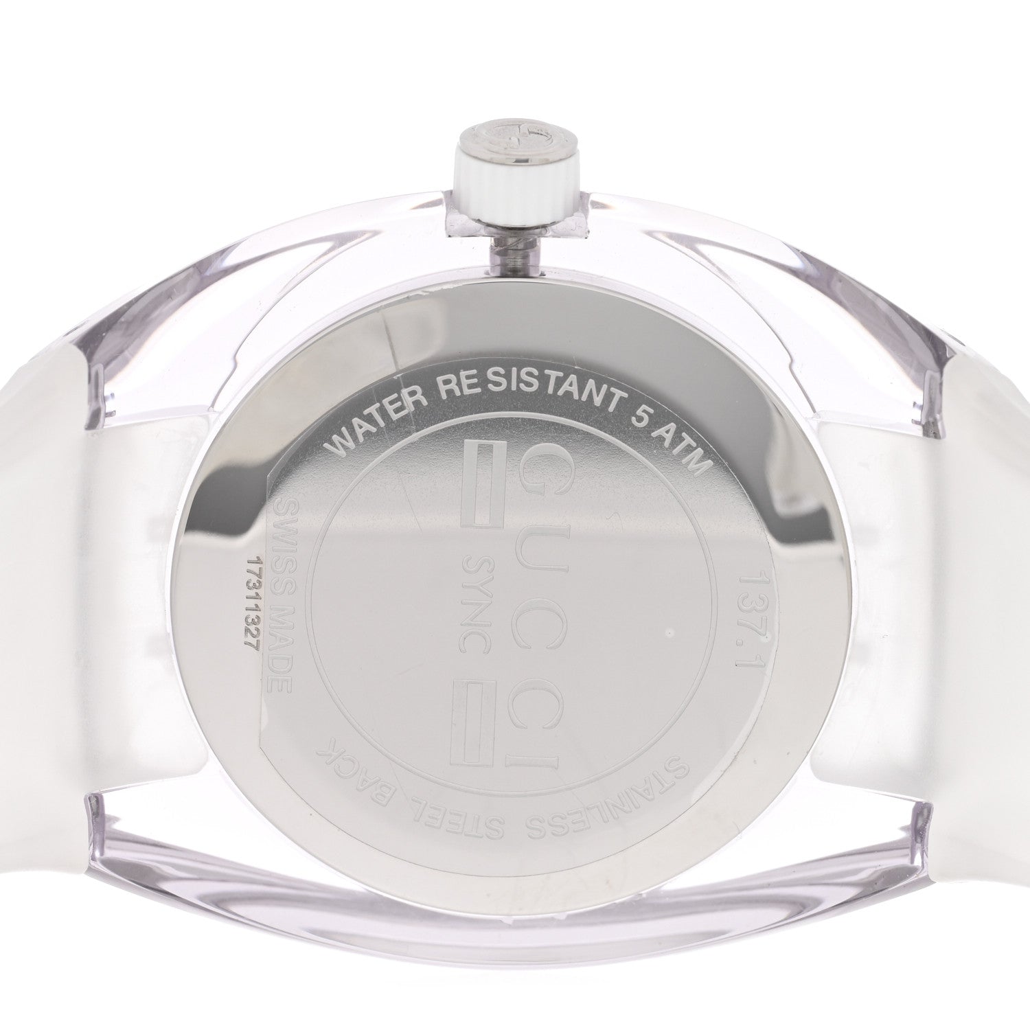 Gucci Stainless Steel Rubber 46mm Sync Web Quartz Watch White 4 of 4