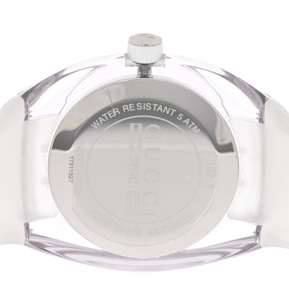 Gucci Stainless Steel Rubber 46mm Sync Web Quartz Watch White 4 of 4