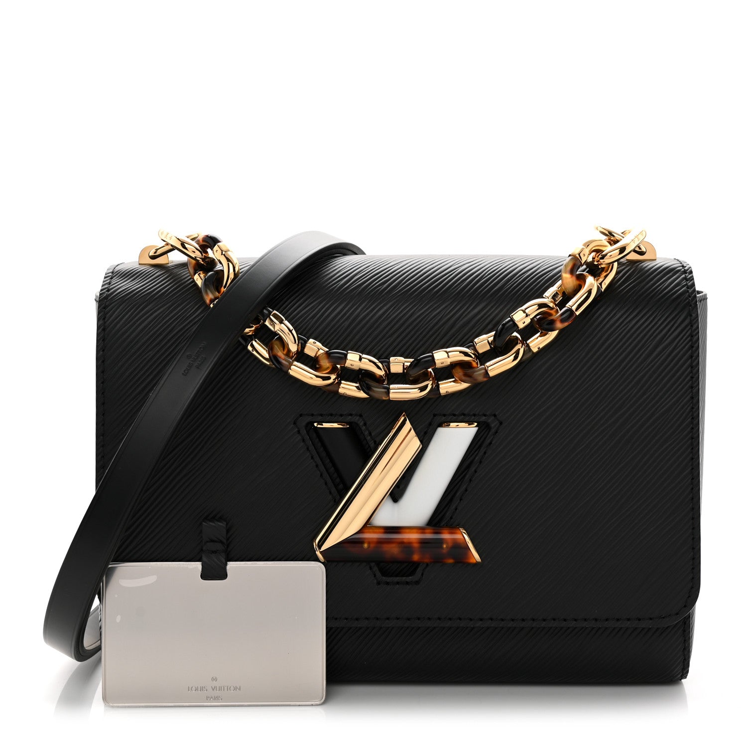 Louis Vuitton Epi Tortoiseshell Twist Shoulder Bag MM Black