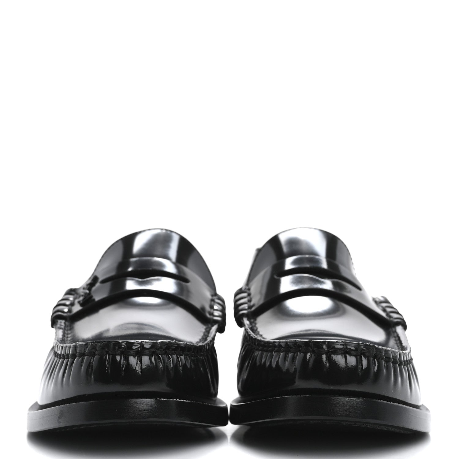 Saint Laurent Calfskin Penny Loafers 37 Black 3 of 10