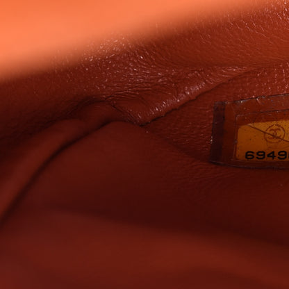Chanel Suede Square Quilted Flap Orange 9 of 11