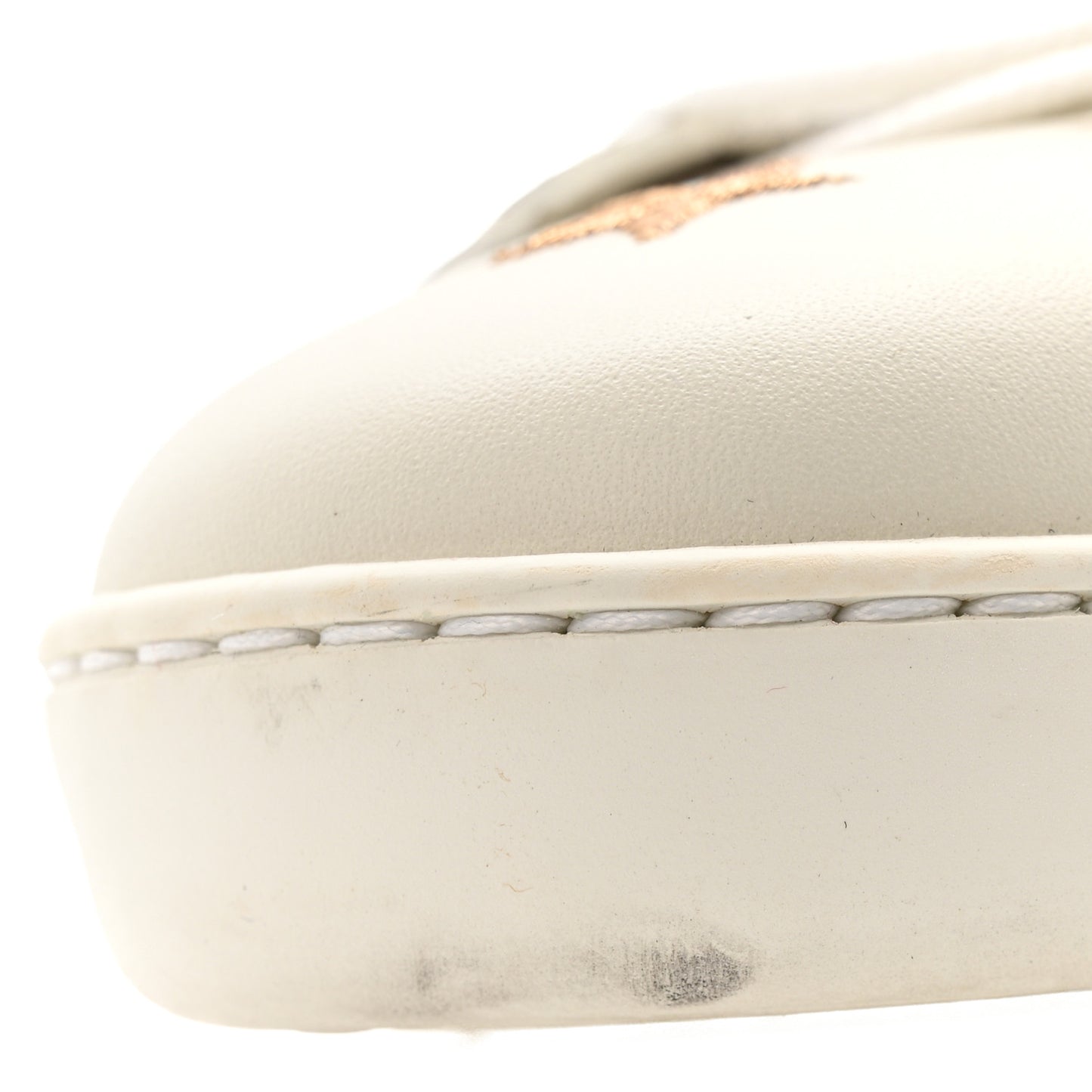 Calfskin Bee Star Embroidered Sylvie Web Ace Sneakers 38 White