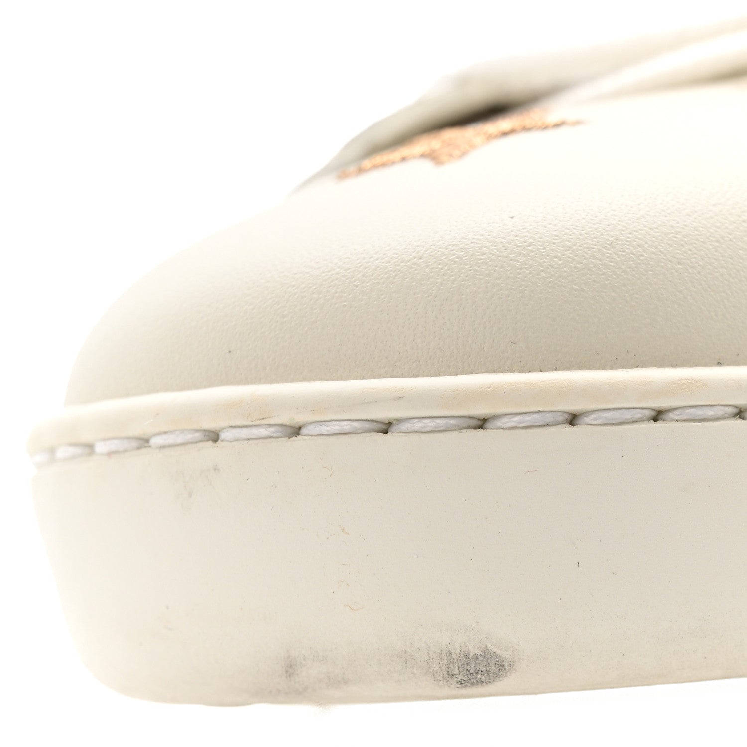 Gucci Calfskin Bee Star Embroidered Sylvie Web Ace Sneakers 38 White 12 of 13