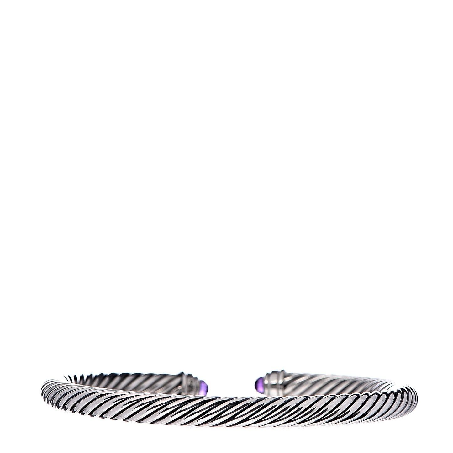 Sterling Silver Diamond Amethyst 5mm Cable Classics Bracelet