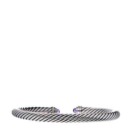 David Yurman Sterling Silver Diamond Amethyst 5mm Cable Classics Bracelet 3 of 4