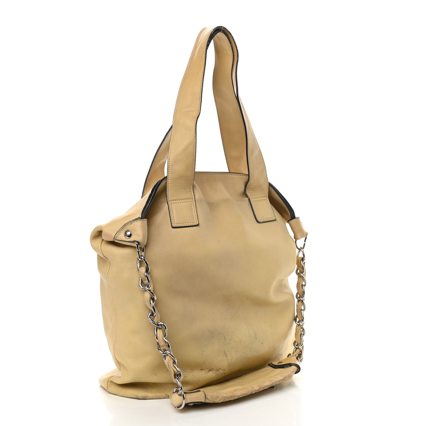 Lambskin Edgy Tote Beige