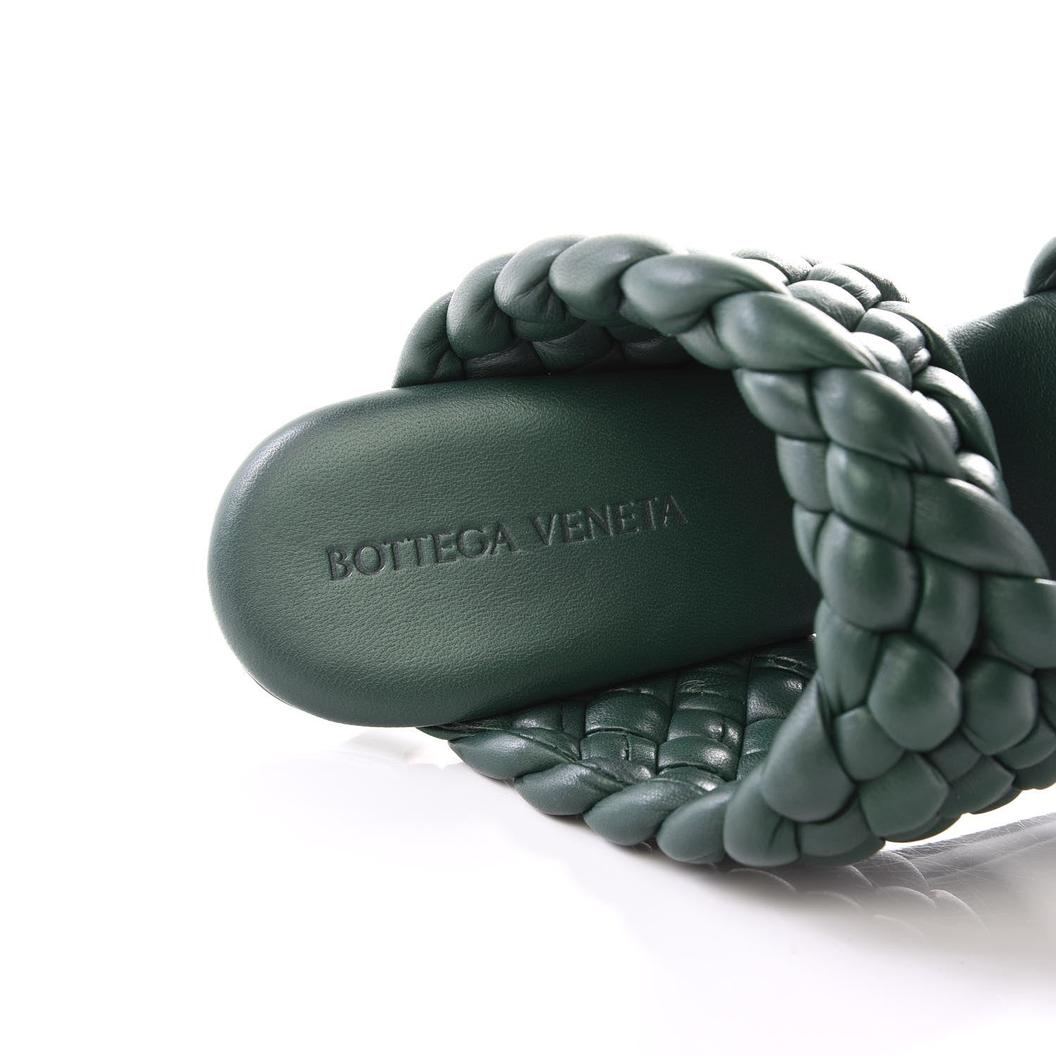 Bottega Veneta Nappa Twisted Padded Intrecciato Curve Slide Sandals 38.5 Vert Fonce 7 of 8